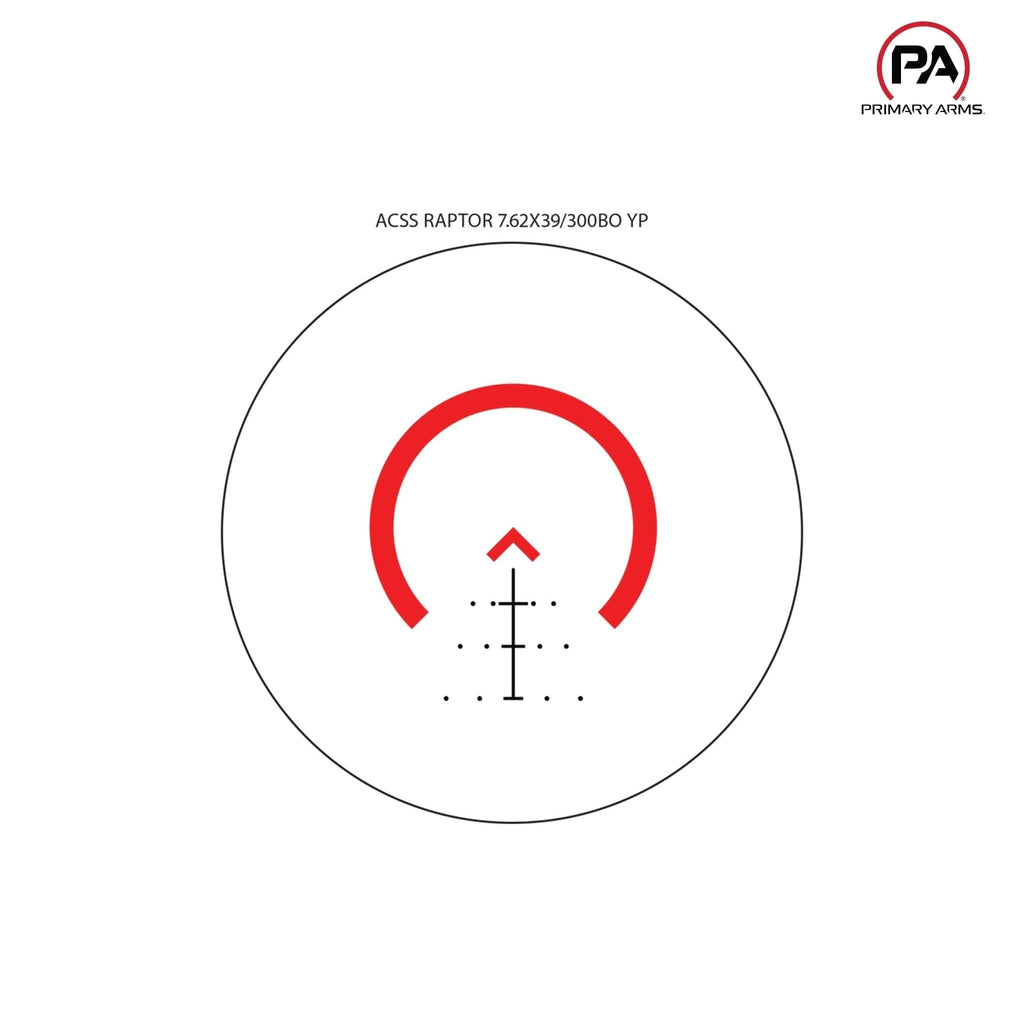 Primary Arms SLx 3x MicroPrism Scope - Red ACSS Raptor 7.62x39/300 BLK Yard Reticle - Black Prism Scope Primary Arms 