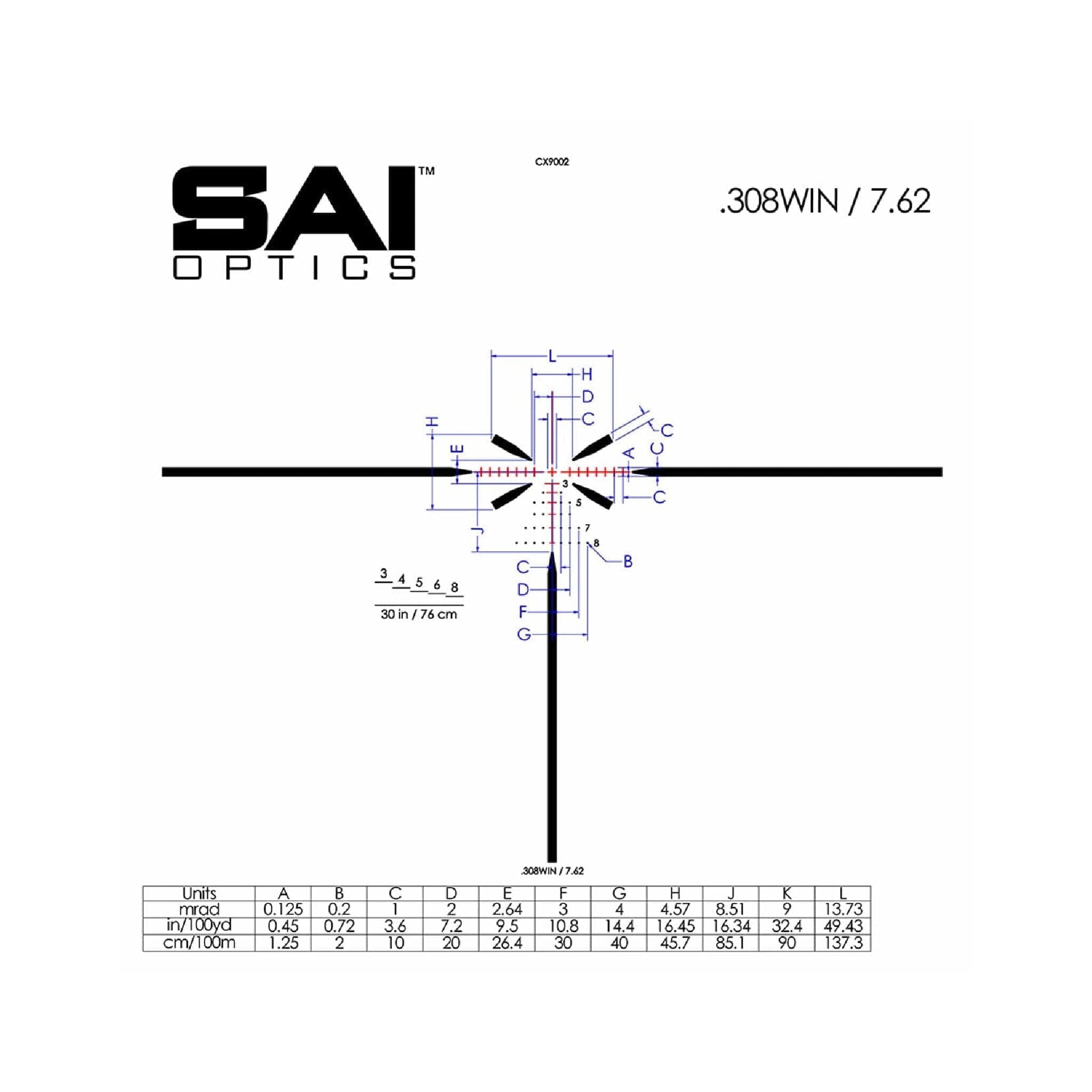 SAI Optics 1-6x24 Riflescope .308/7.62 Crosshair Reticle, product image 5