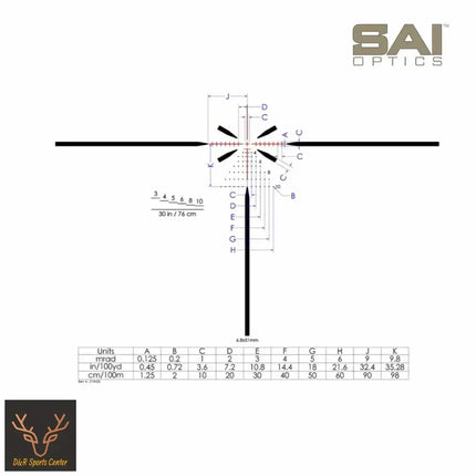 SAI Optics SAI 6 1-6x24mm Rifle Scope 6.8 BDC RAF Reticle RNG16-T170-C30 LPVO Rifle Scope SAI Optics 