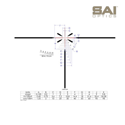 SAI Optics SAI 6 1-6x24mm Rifle Scope 6.8 BDC RAF Reticle RNG16-T170-C30 LPVO Rifle Scope SAI Optics 