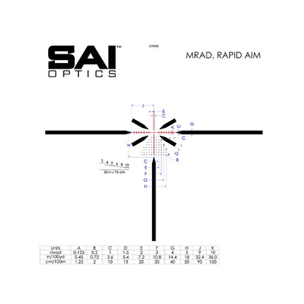 SAI Optics SAI 6 1-6x24mm Rifle Scope RAF Reticle RNG16-BK22-MA1 LPVO Rifle Scope SAI Optics 