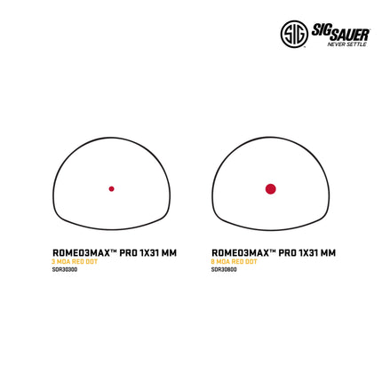 SIG Sauer ROMEO3MAX Reflex Red Dot Sight 6 MOA Dot Reticle - SOR32003 Red Dot Sight SIG Sauer 