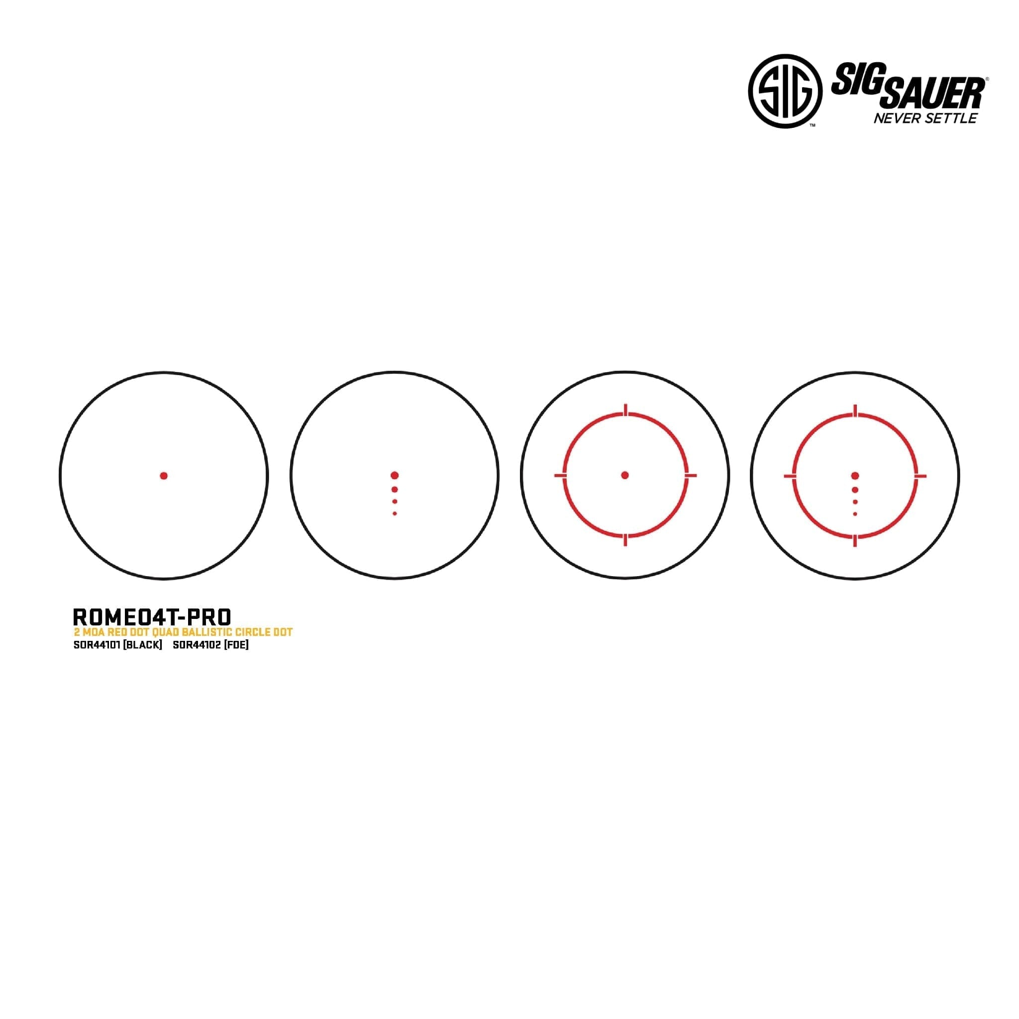 SIG Sauer ROMEO4T-PRO Red Dot Sight Quad Ballistic Circle Dot FDE, product image 3