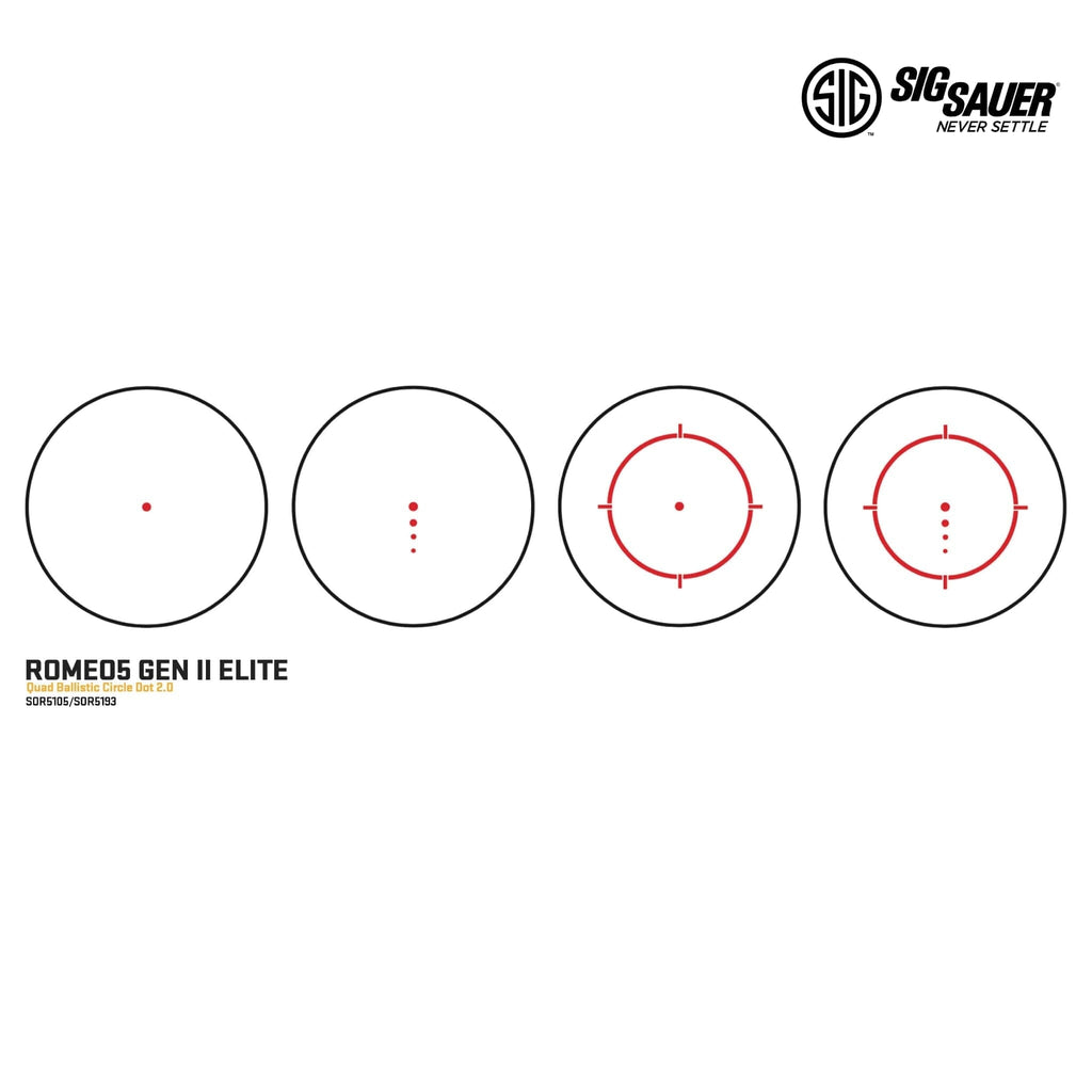 SIG Sauer ROMEO5 Gen II Elite Red Dot Sight Quad Ballistic Circle Dot 2.0, product image 6