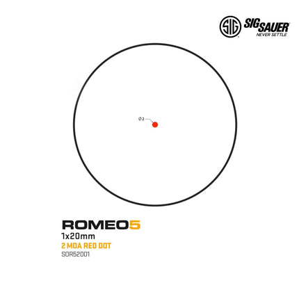 SIG Sauer ROMEO5 Red Dot Sight 2 MOA Dot Reticle SOR52001 Red Dot Sight SIG Sauer 