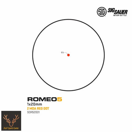 SIG Sauer ROMEO5 Red Dot Sight 2 MOA Dot Reticle SOR52001 Red Dot Sight SIG Sauer 