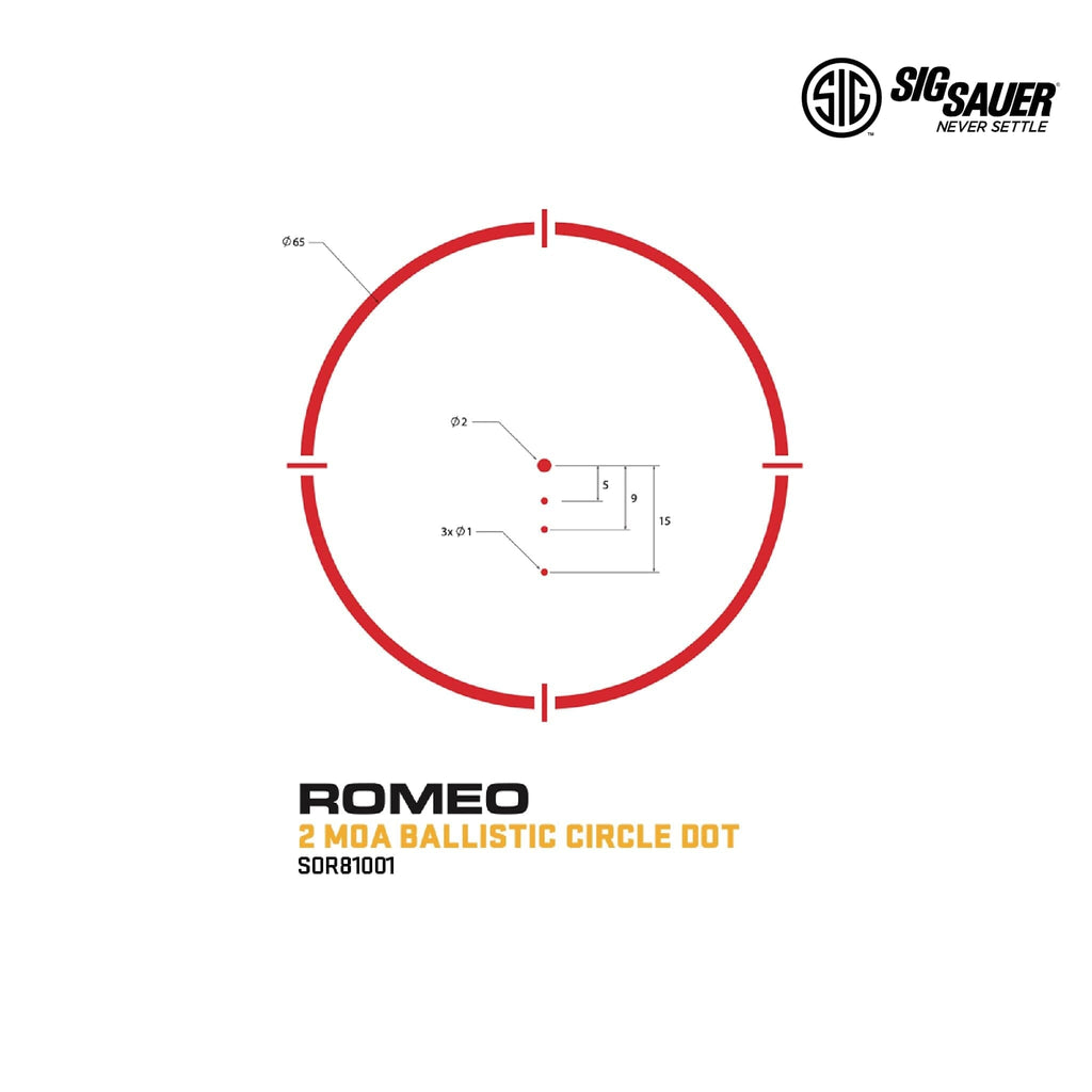 SIG Sauer ROMEO8H Red Dot Sight Ballistic Circle Dot, product image 3