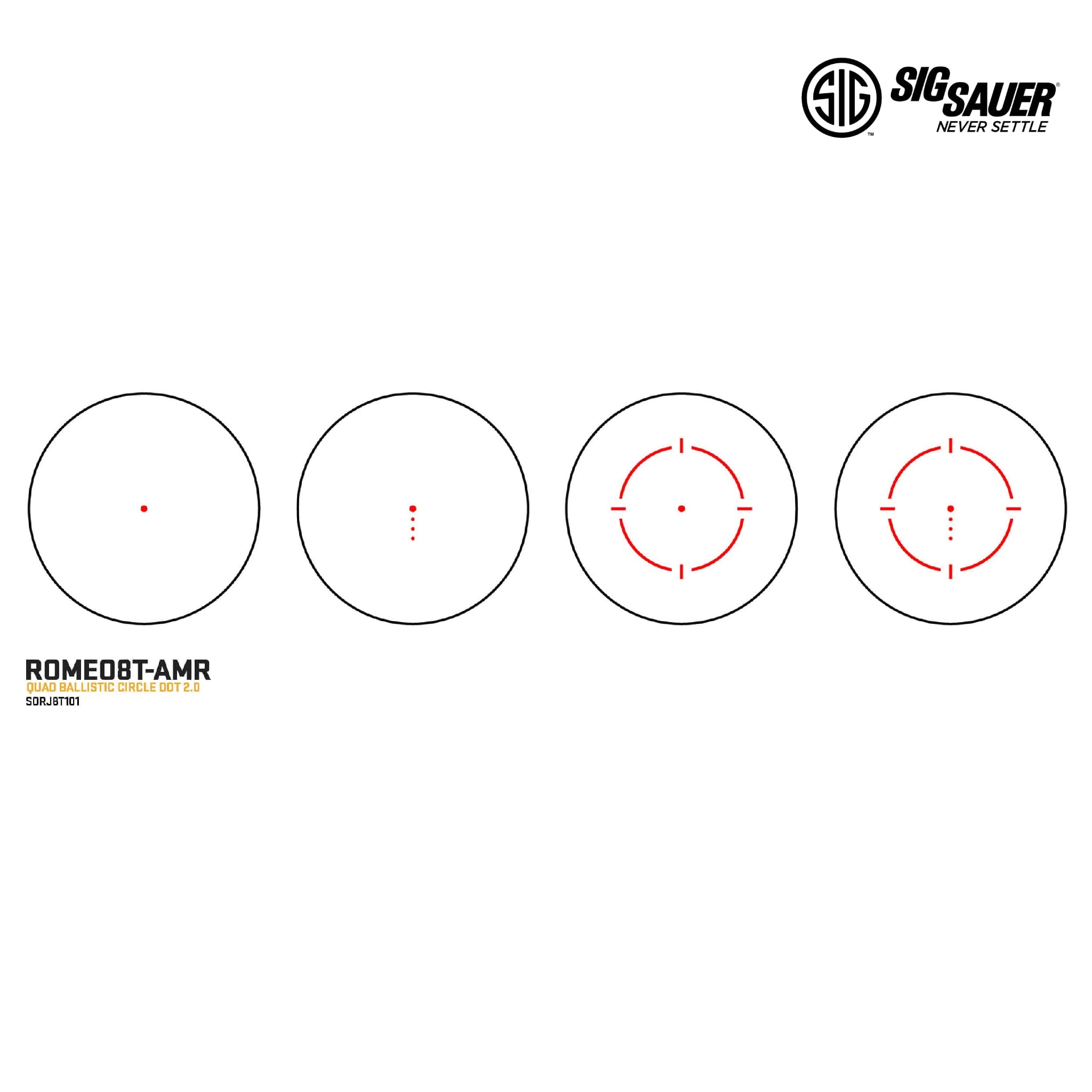 SIG Sauer ROMEO8T-AMR Red Dot Sight Quad Ballistic Circle Dot 2.0, product image 6