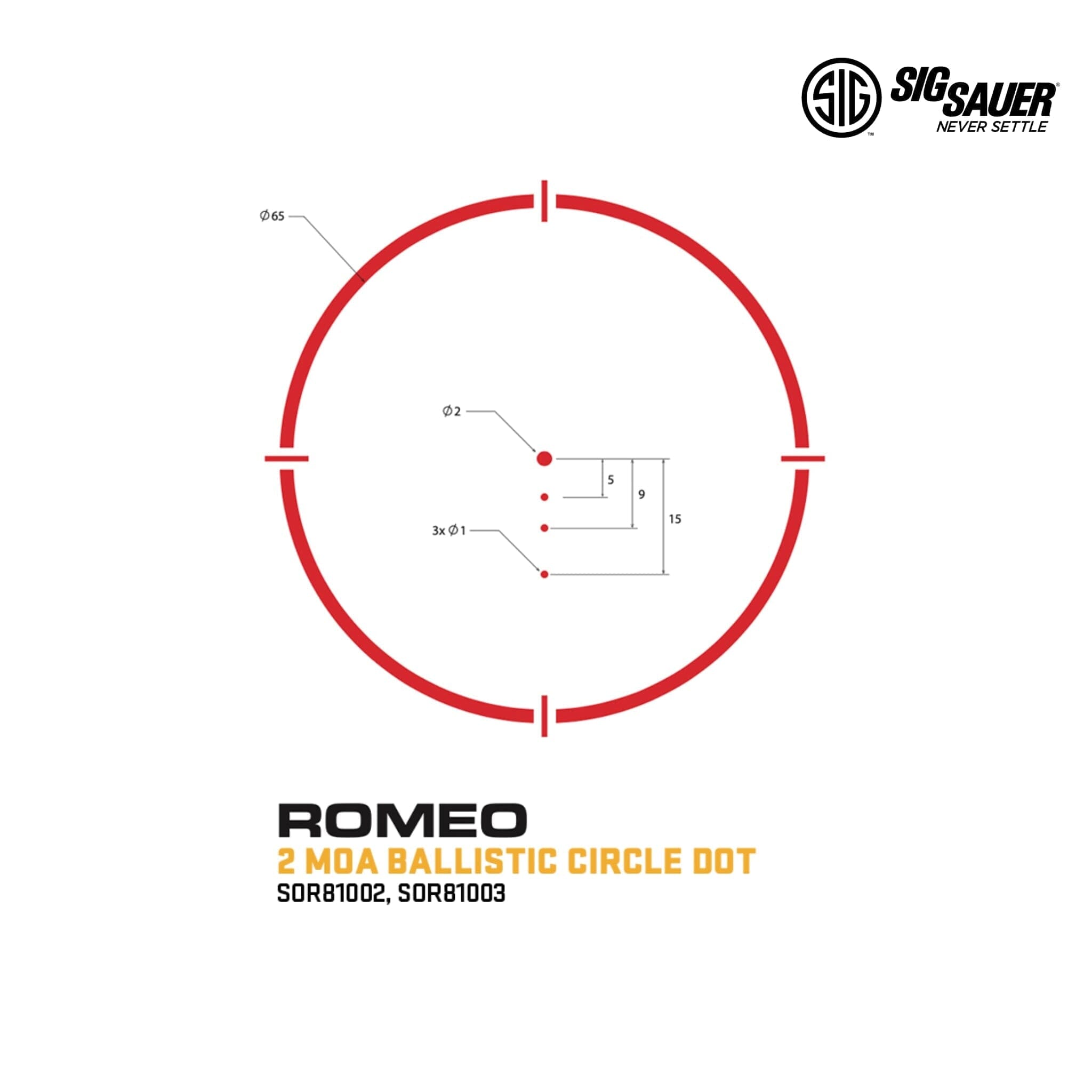 SIG Sauer ROMEO8T Red Dot Sight Ballistic Circle Dot, product image 3