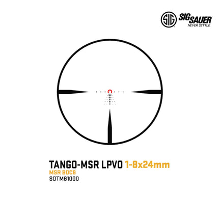 SIG Sauer TANGO-MSR 1-8x24 SFP Rifle Scope MSR BDC8 Reticle with Mount Black - SOTM81000 LPVO Rifle Scope SIG Sauer 