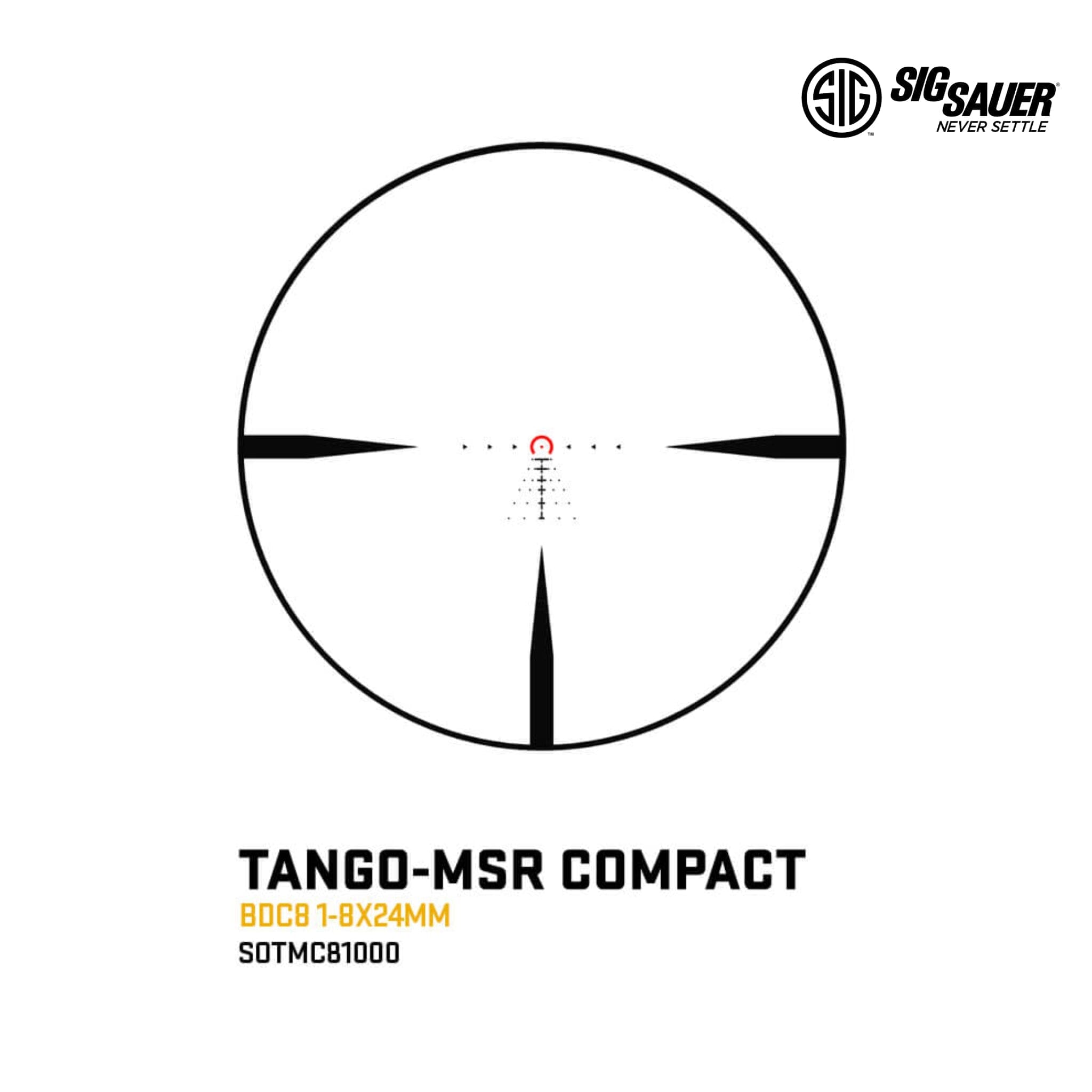 SIG Sauer Tango-MSR Compact 1-8x24mm Rifle Scope - BDC-8 Reticle LPVO Rifle Scope SIG Sauer 