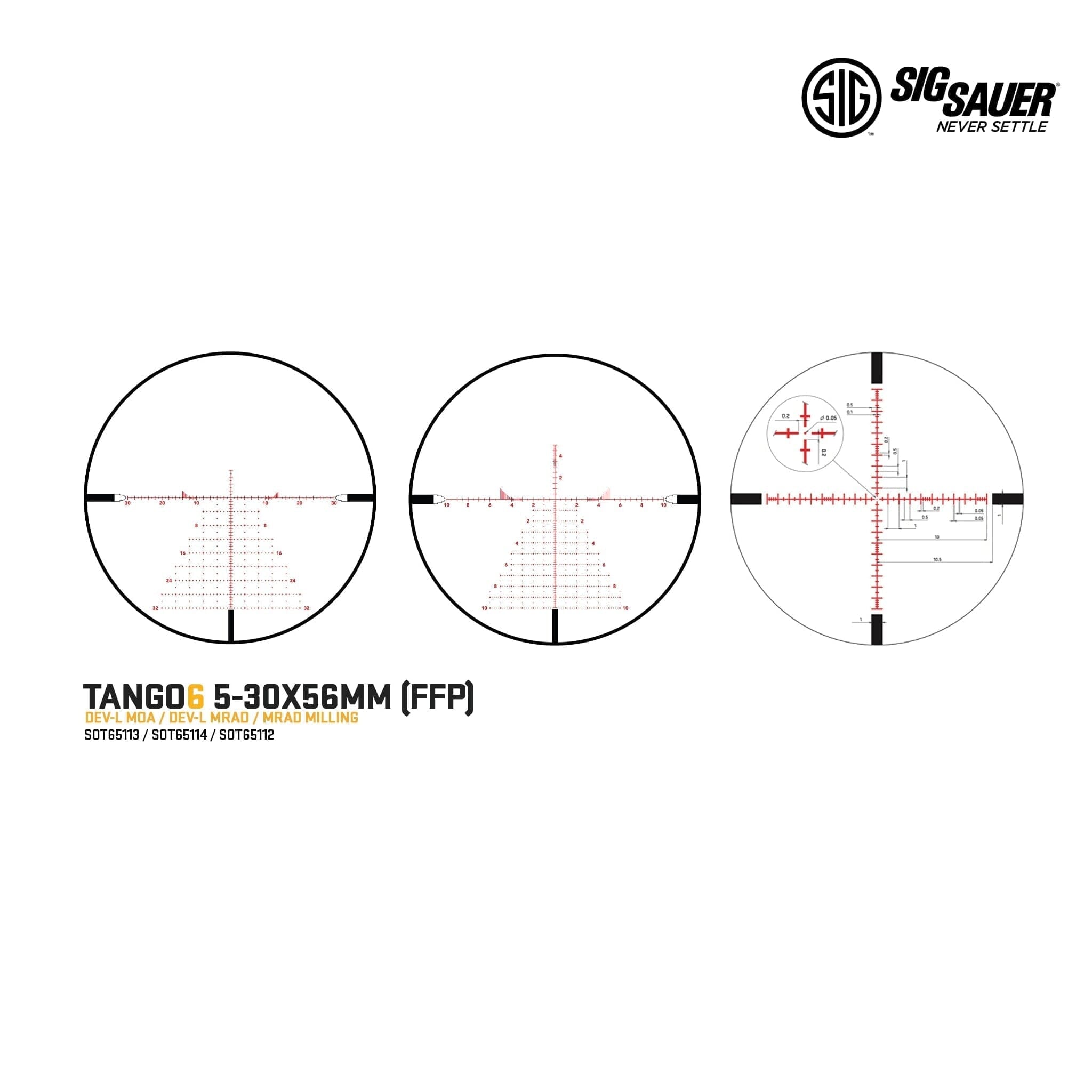 SIG Sauer TANGO6 5-30x56 Rifle Scope DEV-L MOA, product image 2