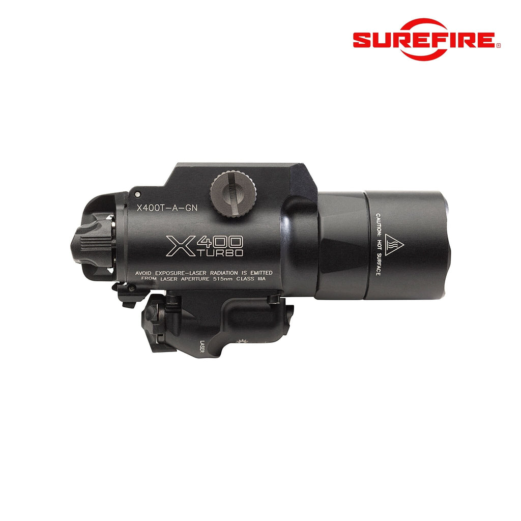 SureFire X400T-A-GN Turbo LED WeaponLight – 650 Lumens, Green Laser, High Candela Beam Weapon Light SureFire 