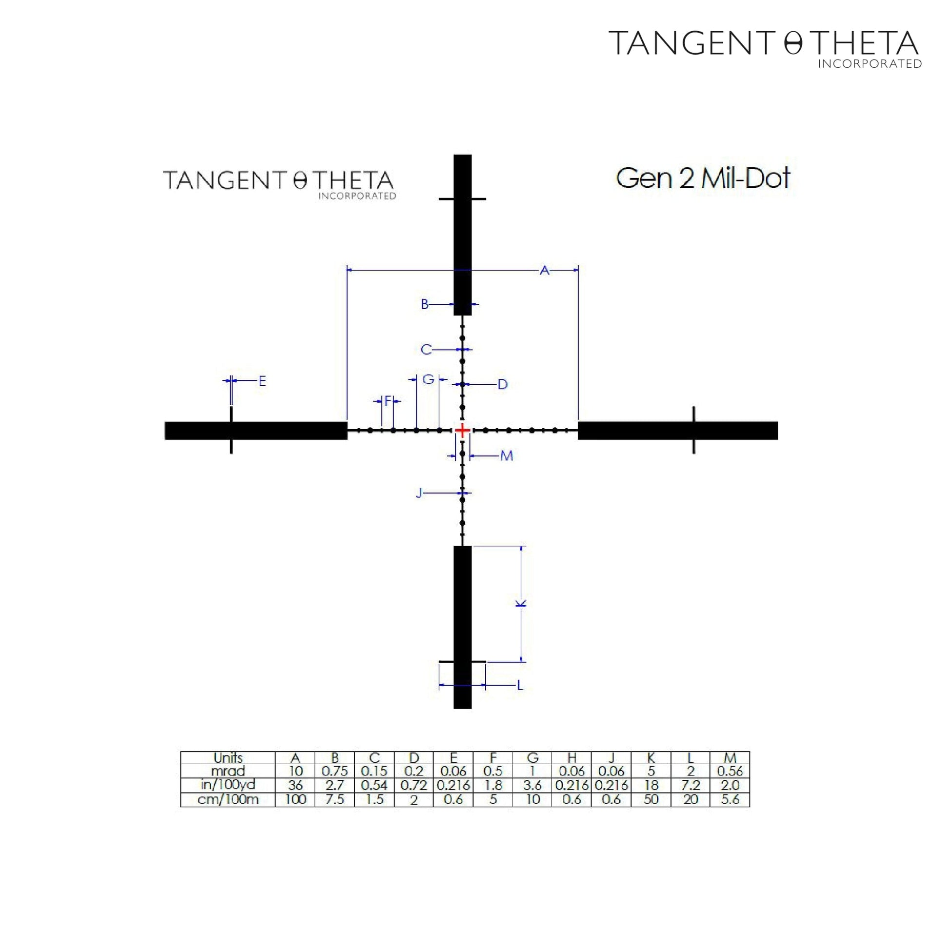 Tangent Theta TT315P 3-15x50 Rifle Scope GEN 2 Mil-Dot Reticle - 800101-0002 Rifle Scope Tangent Theta 