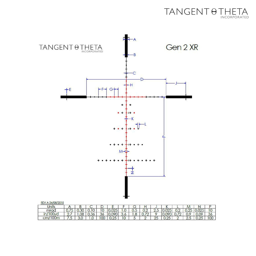Tangent Theta TT525P 5-25x56 Rifle Scope GEN 2 XR Reticle Black - 800100-0001 Rifle Scope Tangent Theta 