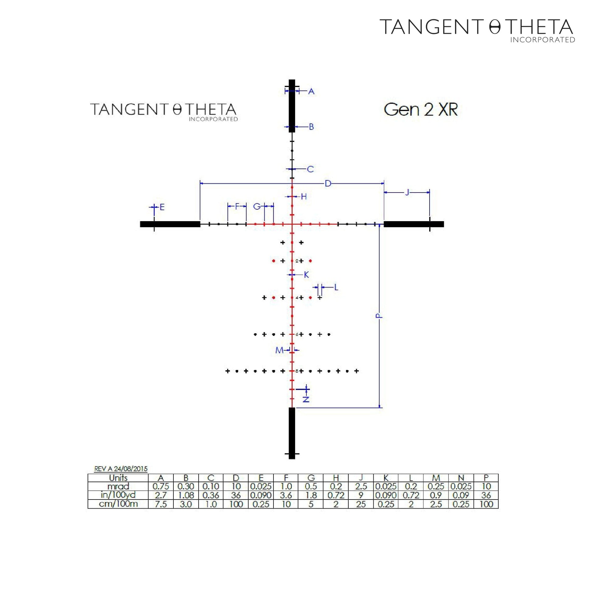 Tangent Theta TT525P 5-25x56 Rifle Scope GEN 2 XR Reticle Black - 800100-0001 Rifle Scope Tangent Theta 