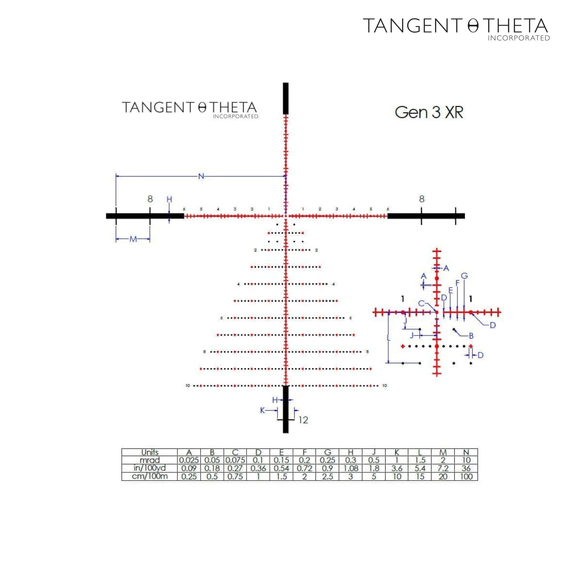 Tangent Theta TT315M 3-15x50 Rifle Scope GEN 3 XR Reticle - 800102-0006 Rifle Scope Tangent Theta 