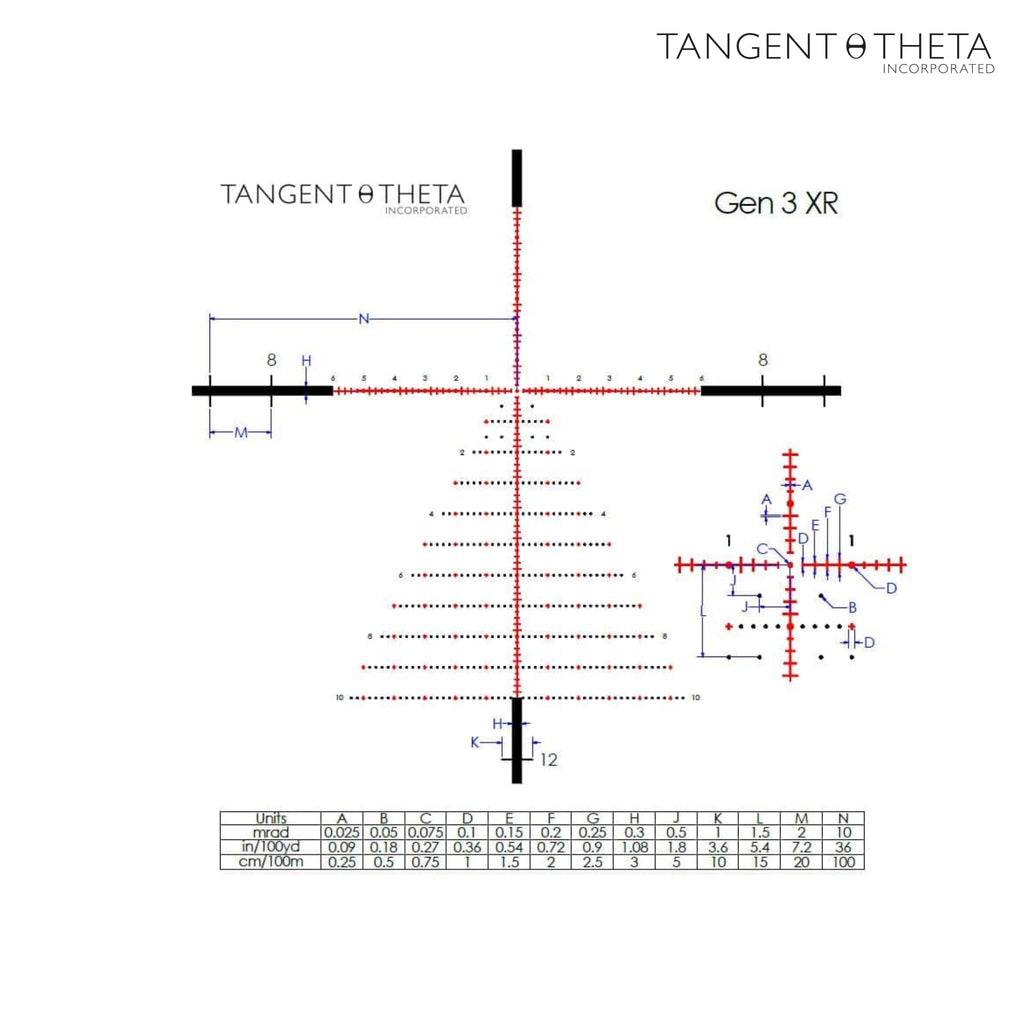 Tangent Theta TT315M 3-15x50 Rifle Scope GEN 3 XR Reticle - 800102-0006 Rifle Scope Tangent Theta 