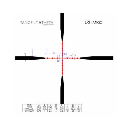 Tangent Theta TT315H LRH 3-15x50mm Rifle Scope Rifle Scope Tangent Theta LRH MRAD 