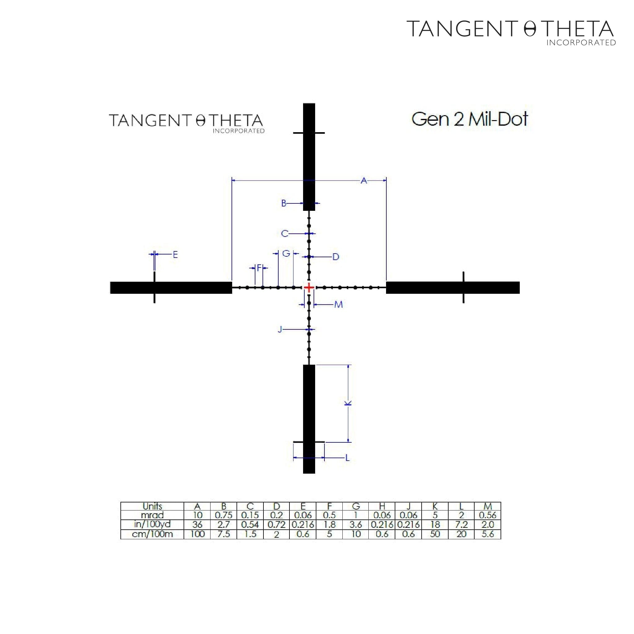 Tangent Theta TT315P 3-15x50 Riflescope - GEN 2 Mil-Dot Reticle Rifle Scope Tangent Theta 