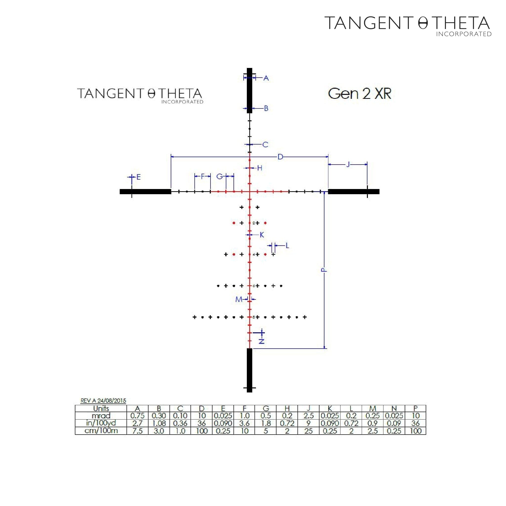 Tangent Theta TT525P 5-25×56 Professional Marksman Illuminated Gen 2 XR First Focal Plane Riflescope - 800100-0501 Rifle Scope Tangent Theta 