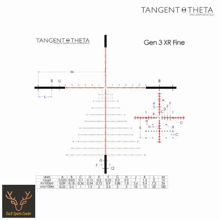 Tangent Theta TT525P 5-25x56mm Rifle Scope AIF Turret GEN 3 XR Fine Reticle CB 800100-0611 Rifle Scope Tangent Theta 