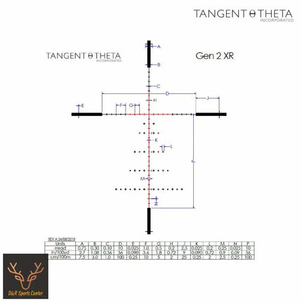 Tangent Theta TT525P 5-25x56mm Rifle Scope AIF Turrets GEN 2 XR Reticle CB 800100-0601 Rifle Scope Tangent Theta 