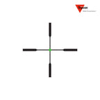 Trijicon AccuPoint 1-4x24 LPVO Rifle Scope Fiber Optic Tritium Green Dot Standard Duplex Crosshair, Green Dot Standard Duplex Crosshair reticle diagram