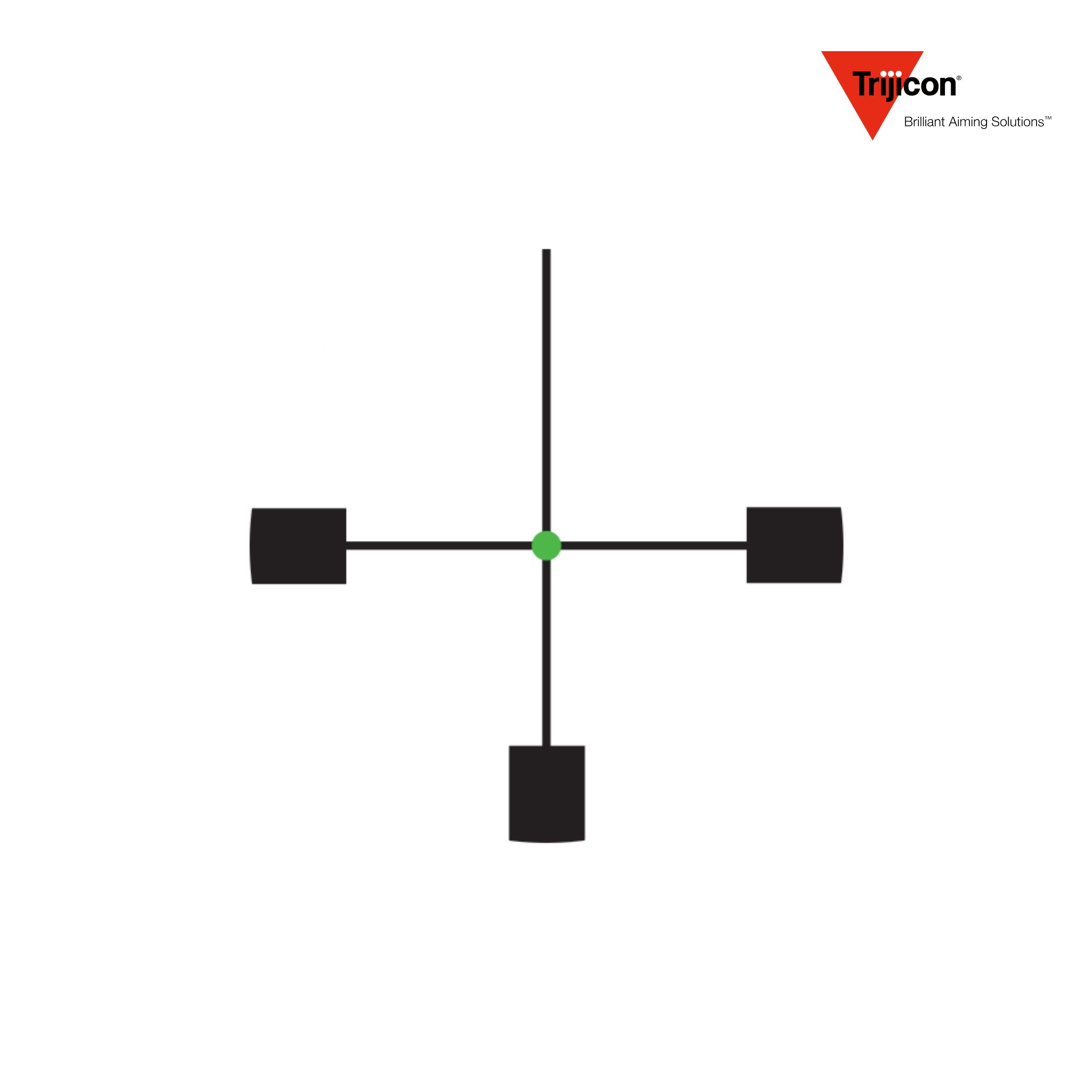 Trijicon AccuPoint 1-6x24 LPVO Rifle Scope Fiber Optic Tritium Green Dot German #4 Crosshair, German #4 Green Dot Crosshair reticle diagram
