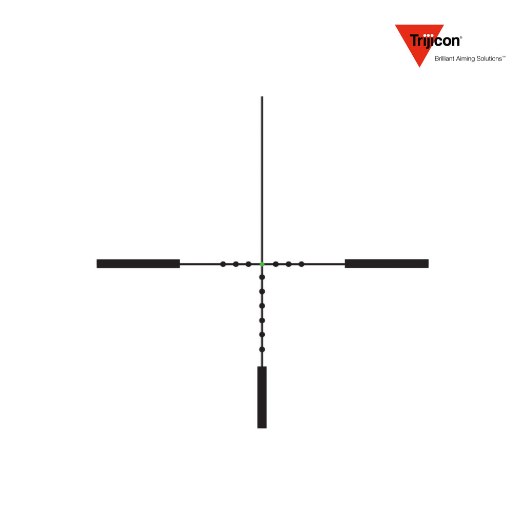 Trijicon AccuPoint 1-6x24 LPVO Rifle Scope Fiber Optic Tritium Green Dot MOA-Dot Crosshair, MOA-Dot Crosshair with Green Dot reticle diagram