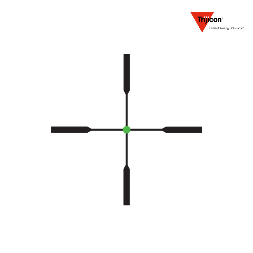 Trijicon AccuPoint 1-6x24 LPVO Rifle Scope Fiber Optic Tritium Green Dot Standard Duplex Crosshair, Green Duplex Dot reticle diagram