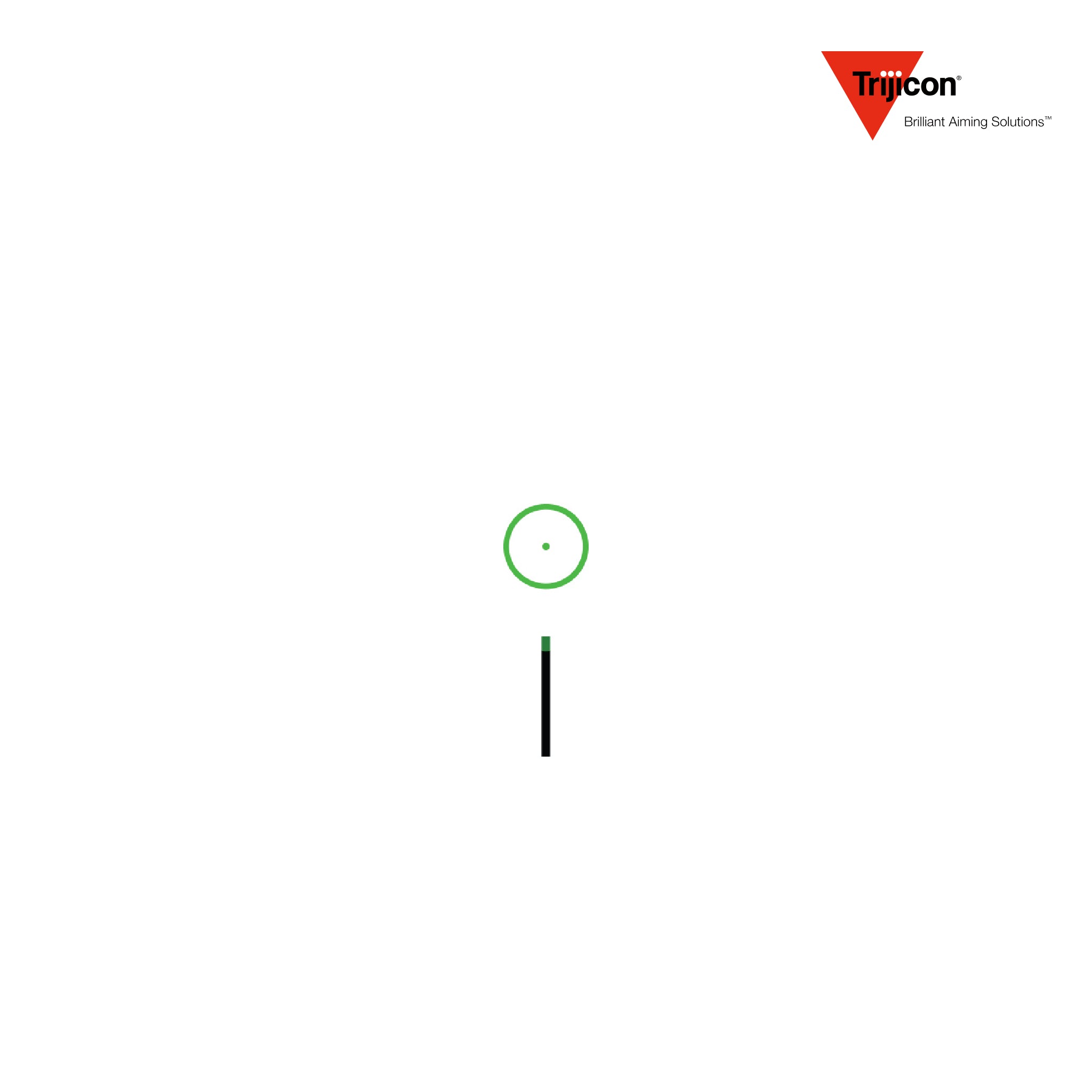 Trijicon ACOG 1.5x16S Rifle Scope Illuminated Green Ring & 2 MOA Center Dot, Green Ring & 2 MOA Center Dot reticle diagram