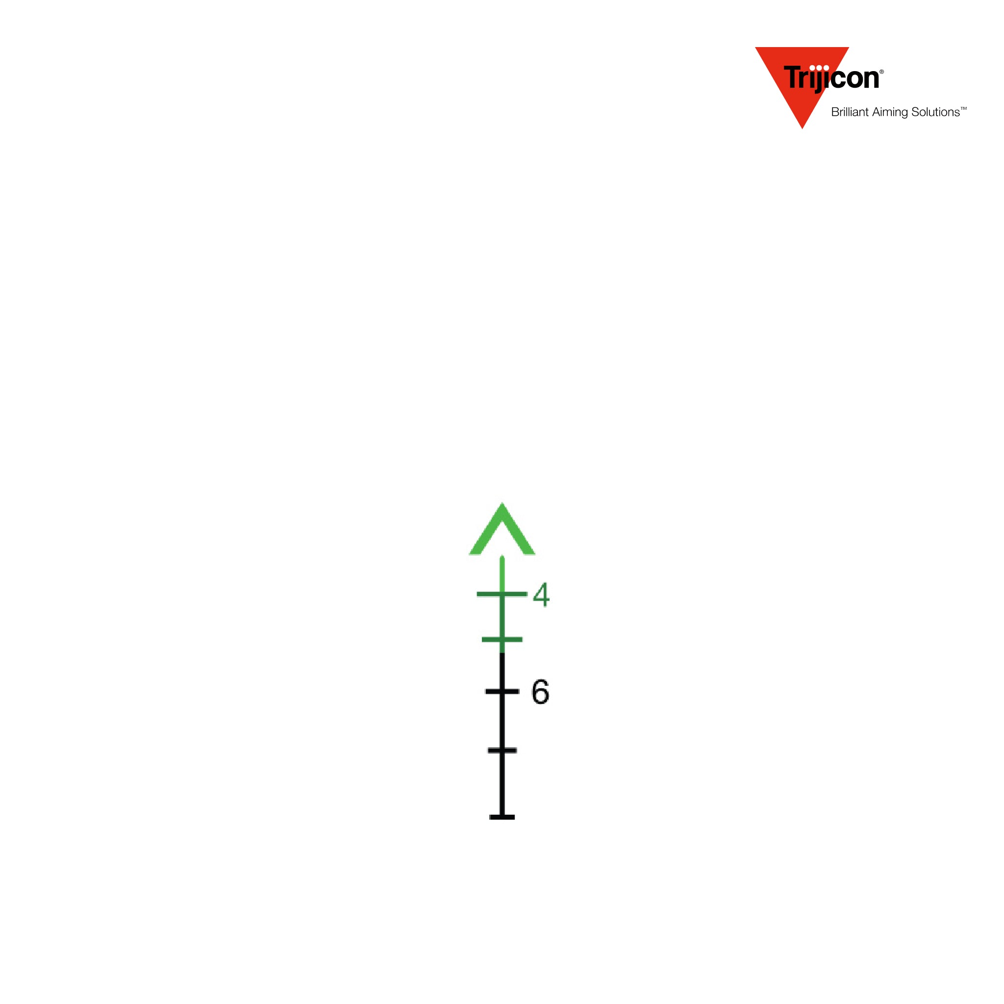 Trijicon ACOG 3.5x35 Rifle Scope Green Chevron, .308 7.62 BDC, Green Chevron reticle diagram