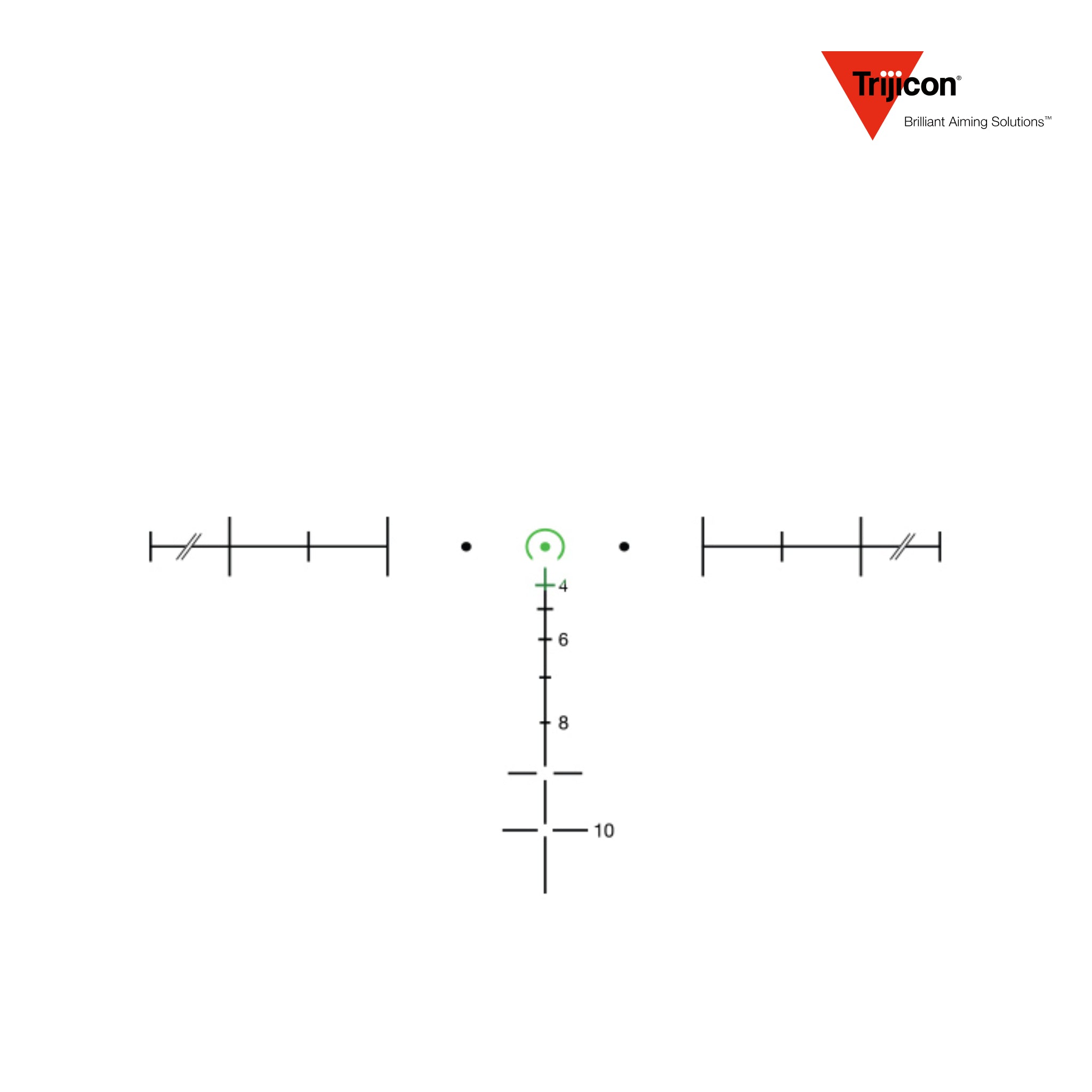 Trijicon ACOG 3.5x35 Rifle Scope Green Horseshoe Dot, .223 5.56 BDC, Green Horseshoe Dot reticle diagram
