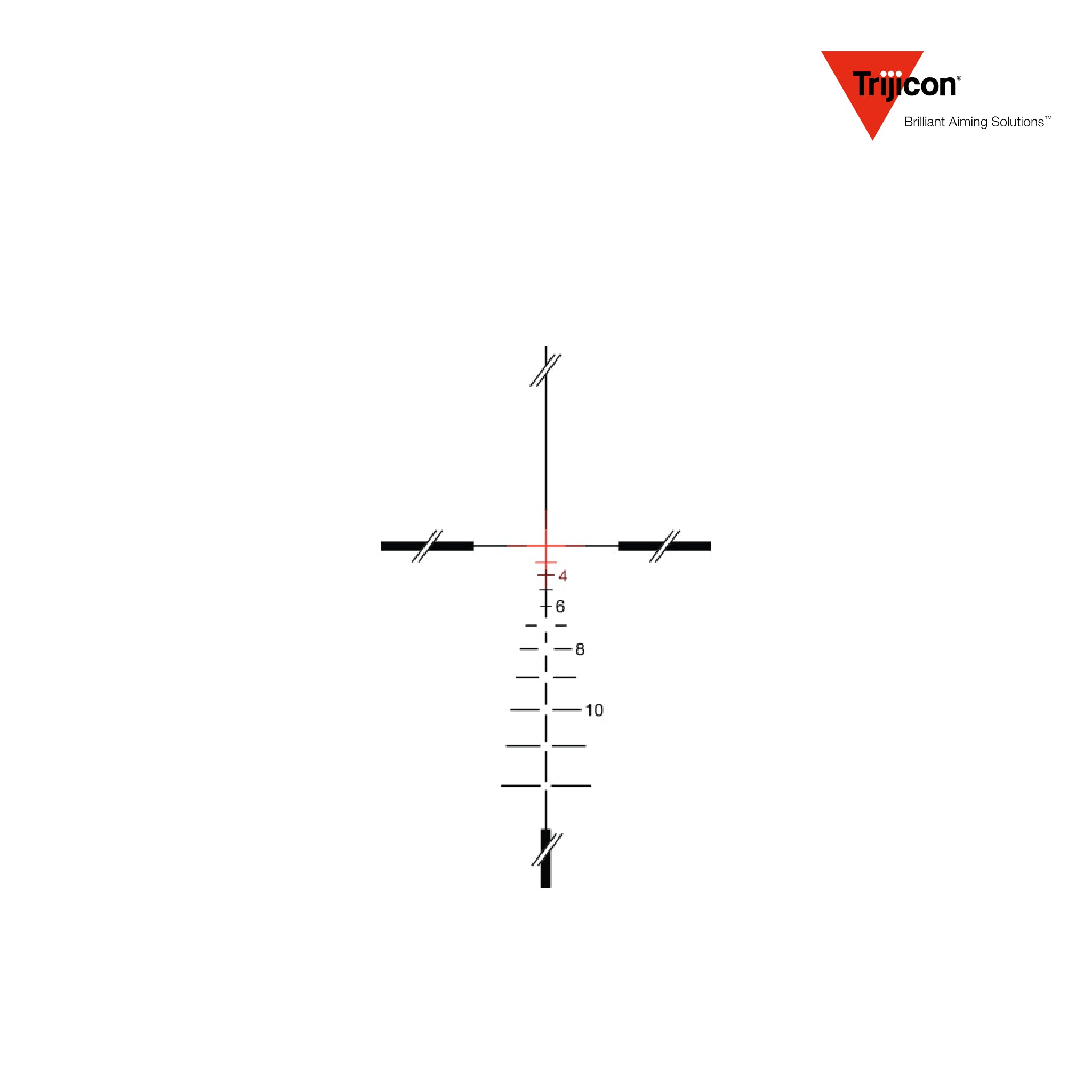 Trijicon ACOG 3.5x35 Rifle Scope Red Crosshair, .308 7.62 BDC, Red Crosshair reticle diagram