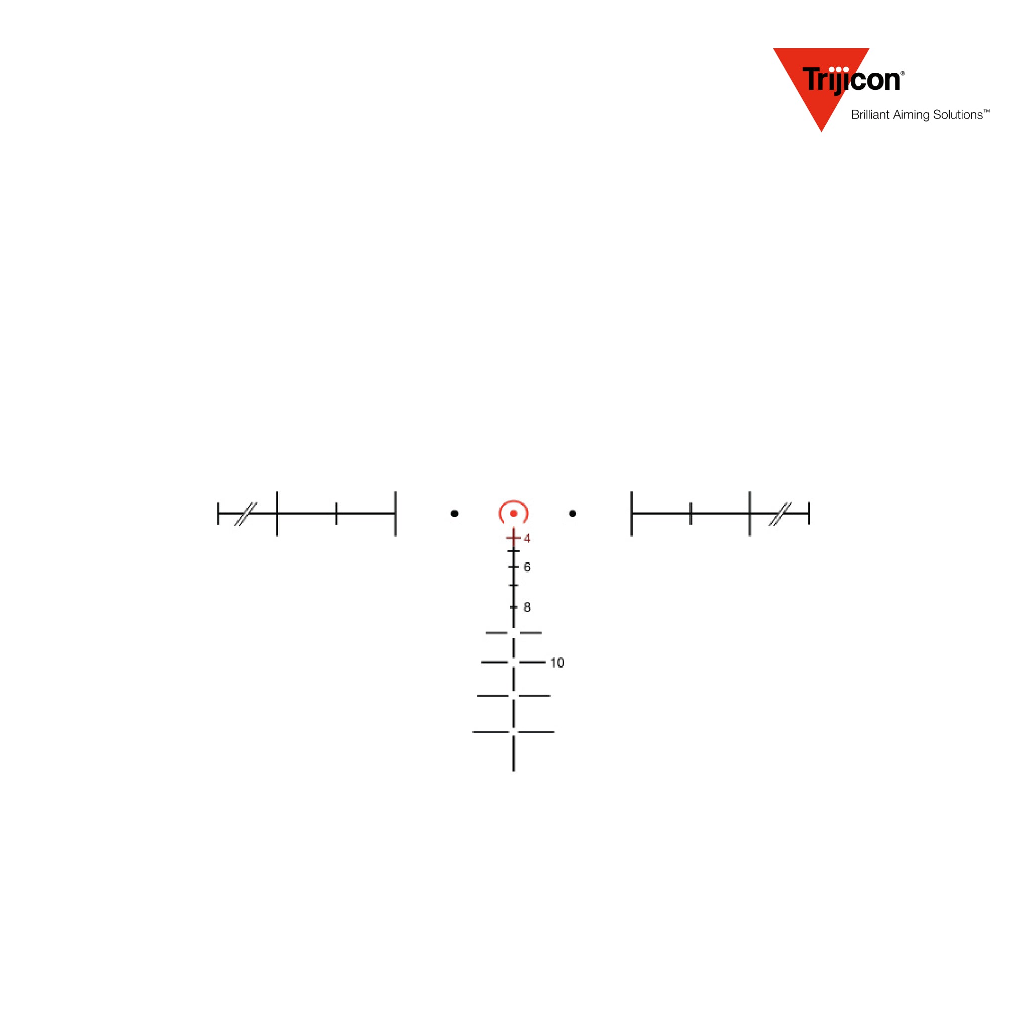 Trijicon ACOG 3.5x35 Rifle Scope Red Horseshoe Dot, .308 7.62 BDC, Red Horseshoe Dot reticle diagram