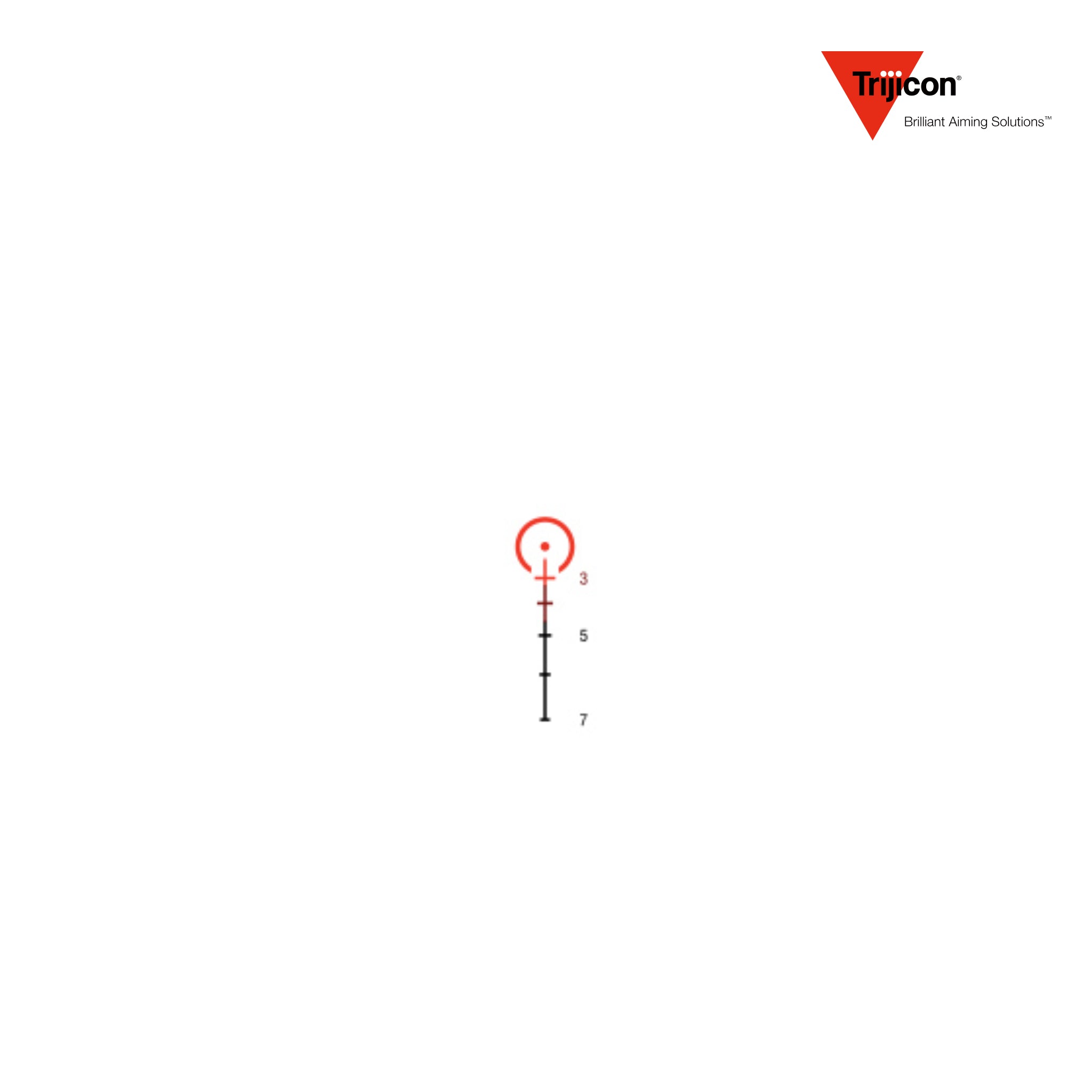 Trijicon ACOG 3x24 Rifle Scope Dual-Illuminated Red Horseshoe Dot 7.62x39 123gr BDC, Red Horseshoe Dot 7.62x39 123gr BDC reticle diagram