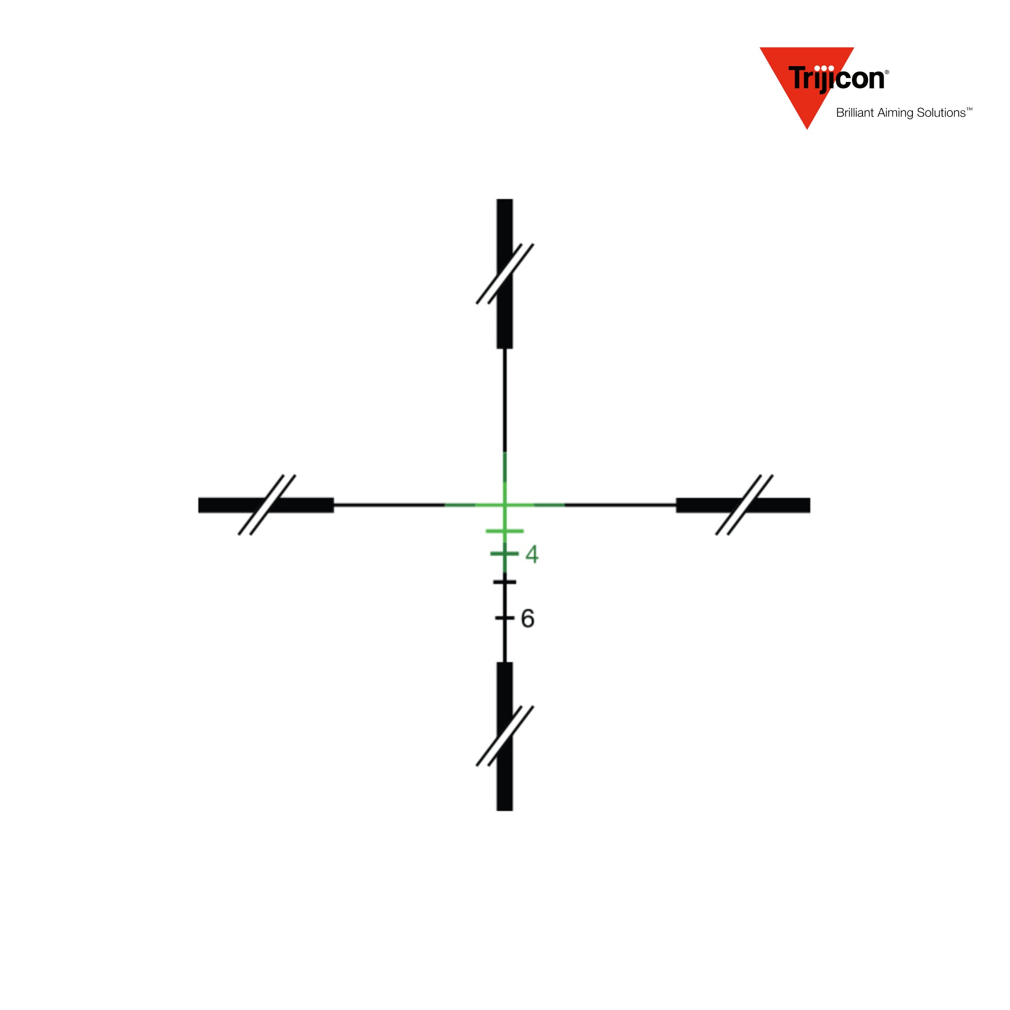 Trijicon ACOG 3x30 Rifle Scope Green Crosshair BDC .223 69gr, Green Crosshair BDC .223 reticle diagram