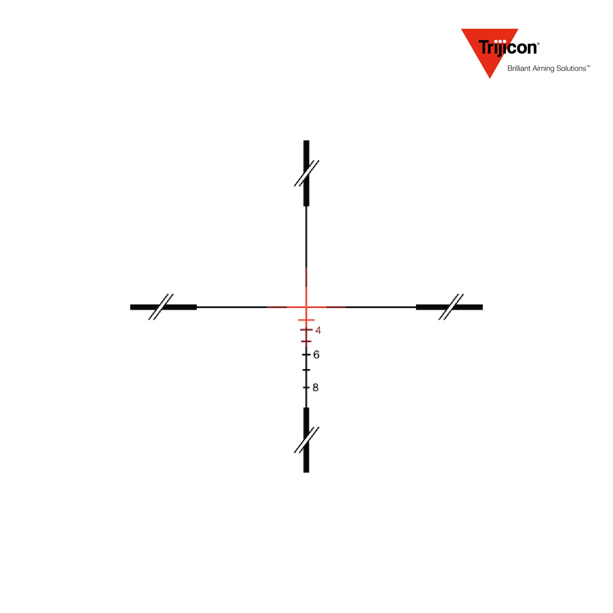 Trijicon ACOG 3x30 Rifle Scope Red Crosshair BDC .308 168gr, Red Crosshair BDC .308 reticle diagram