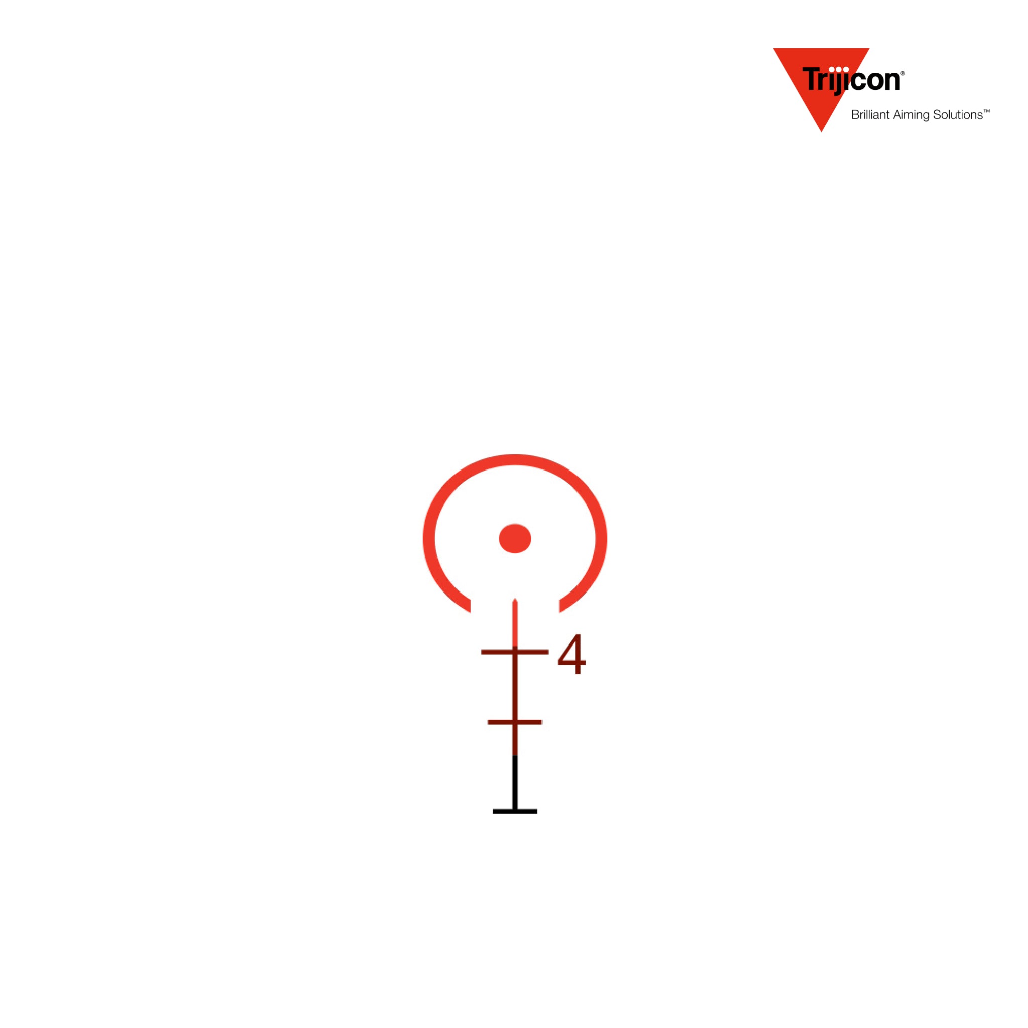 Trijicon ACOG 3x30 Rifle Scope Red Horseshoe Dot BDC 7.62x39 123gr, Red Horseshoe Dot BDC reticle diagram