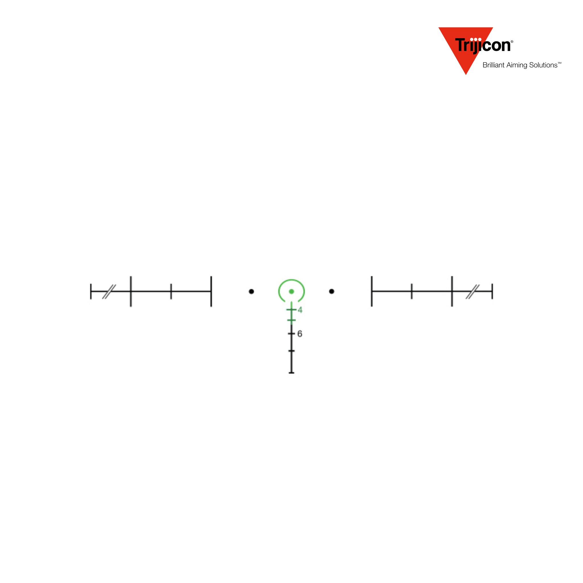 Trijicon ACOG 4x32 Rifle Scope Dual-Illuminated Green Horseshoe Dot .223 5.56 BDC, Green Horseshoe Dot reticle diagram