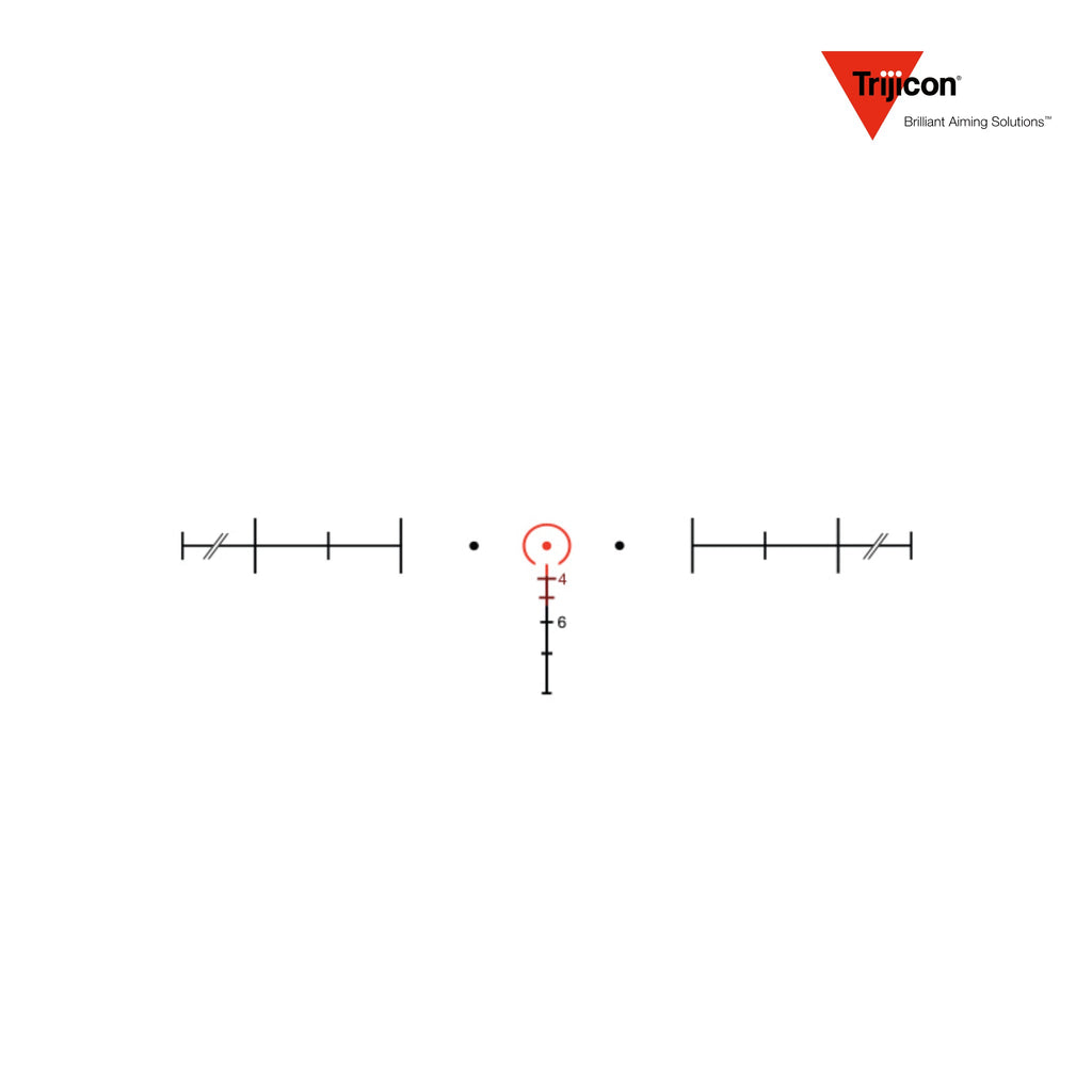 Trijicon ACOG 4x32 Rifle Scope Dual-Illuminated Red Horseshoe Dot .223 5.56 BDC, Red Horseshoe Dot reticle diagram