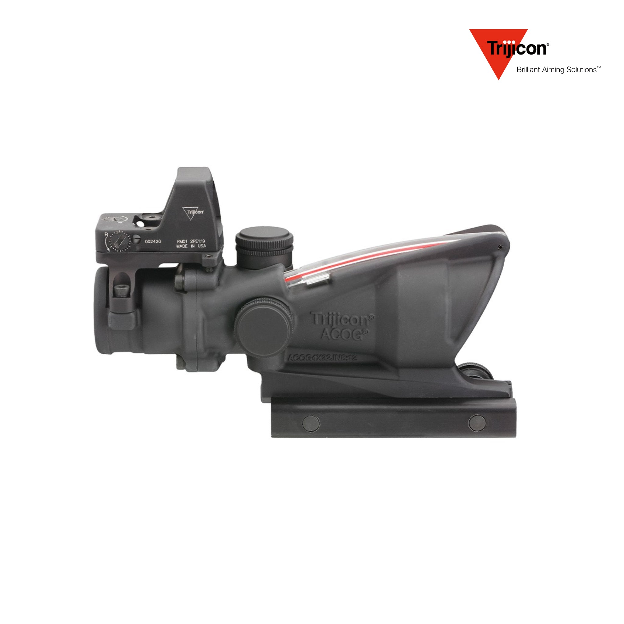 Trijicon ACOG 4x32 Rifle Scope with RMR Red Dot Sight Red Crosshair .223 5.56 BDC, product image 2