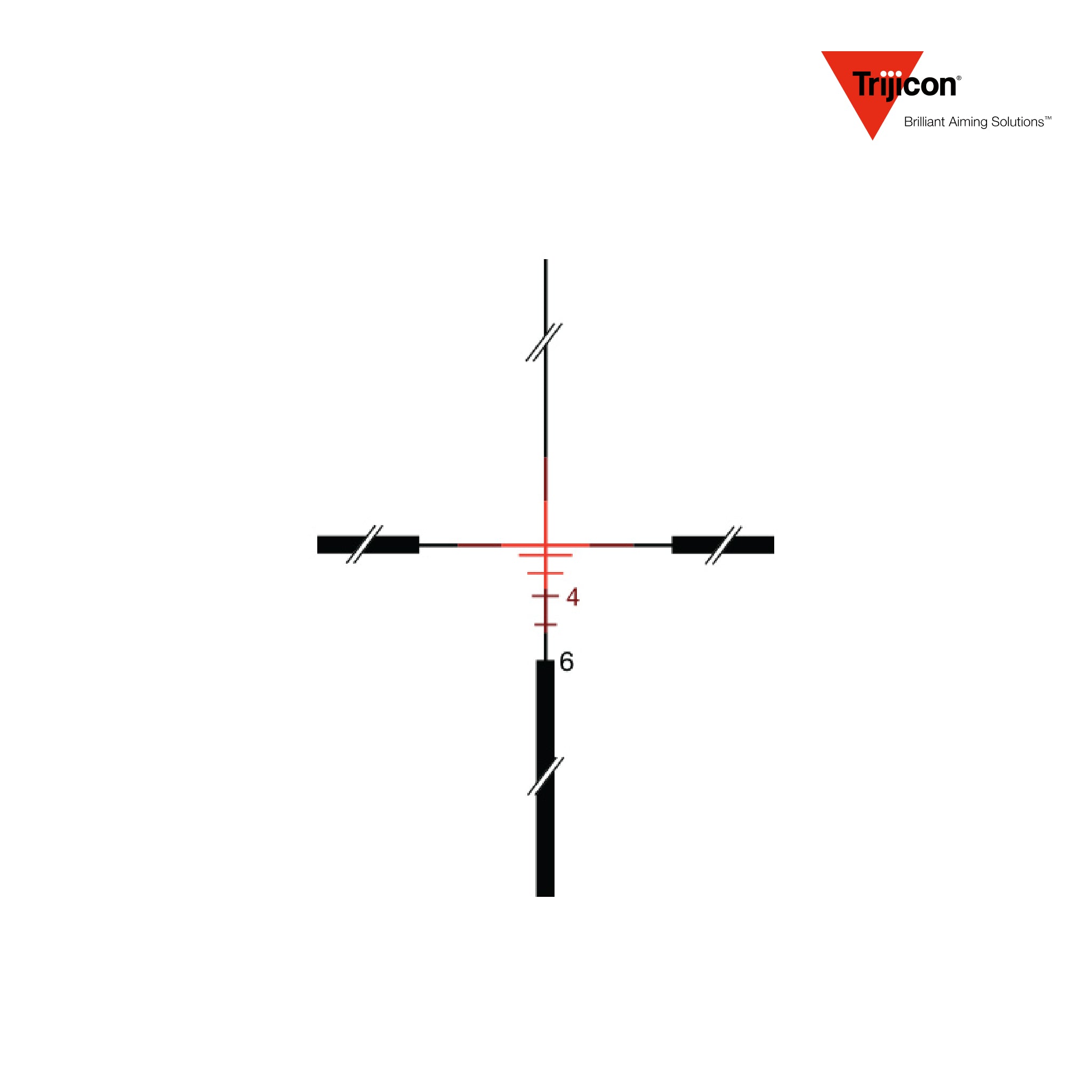 Trijicon ACOG 4x32 Rifle Scope with RMR Red Dot Sight Red Crosshair .223 5.56 BDC, Red Crosshair reticle diagram