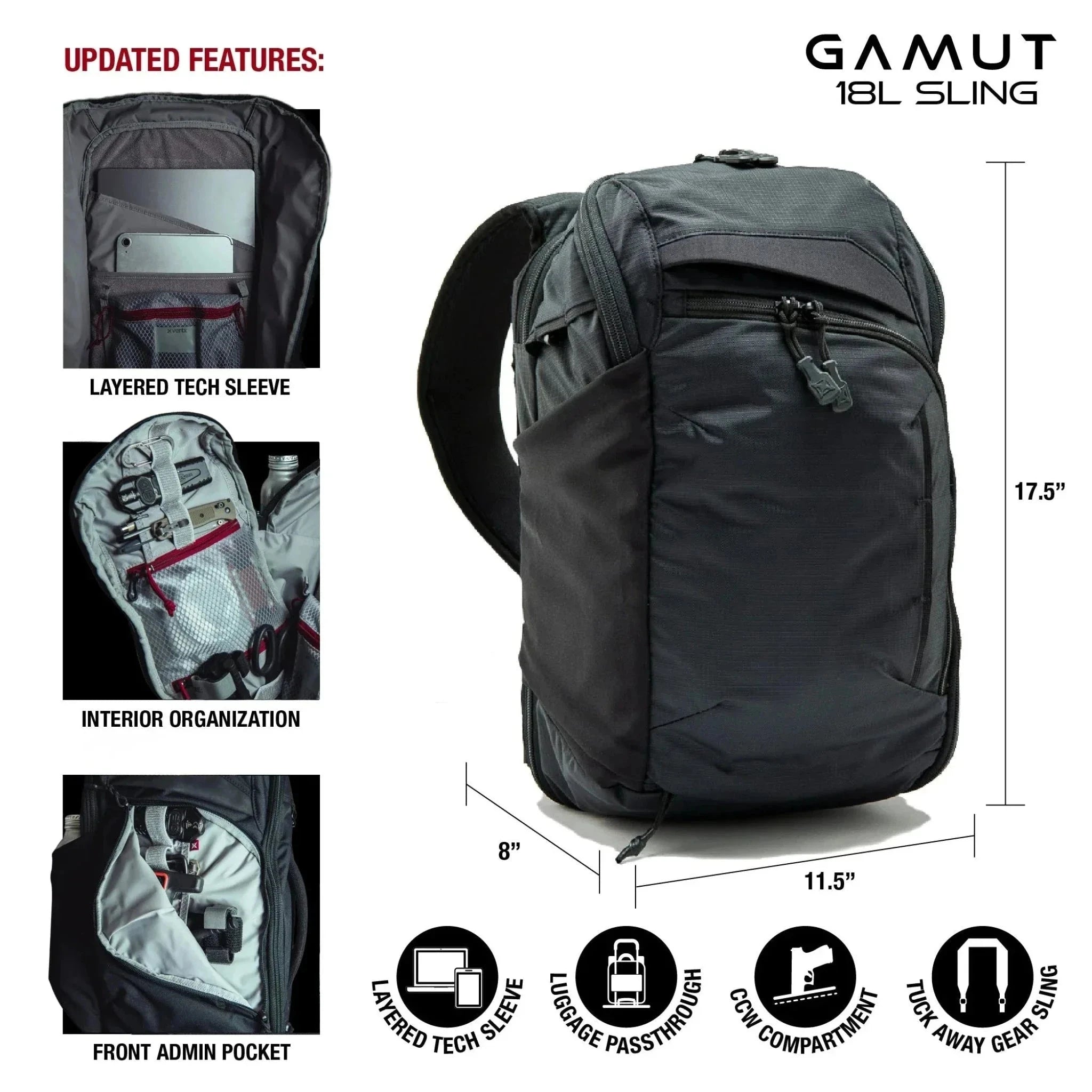 Vertx Gamut 18L Sling Backpack Backpack Vertx 