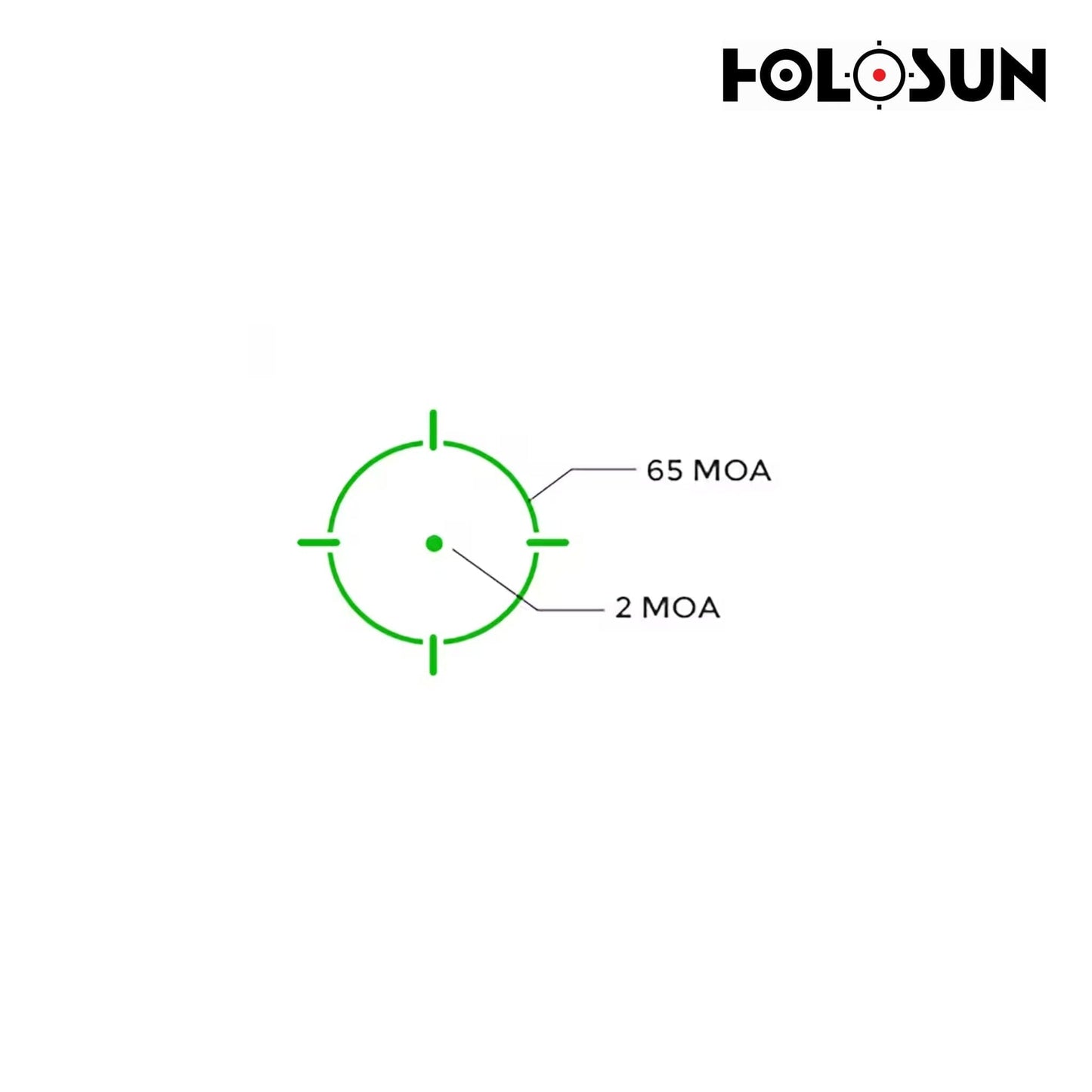 Holosun AEMS Green Dot Sight 65 MOA Circle 2 MOA Dot - AEMS-221301 Green Dot Sight Holosun Technologies 